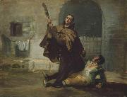 Francisco de Goya Friar Pedro Clubs El Maragato with the Butt of the Gun oil painting on canvas